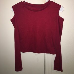 NEVER WORN - Red long sleeve crop top